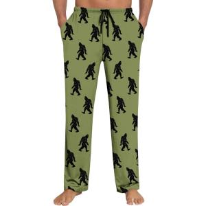 image:imageSWOMOG Mens Modal Pajama Pants Soft Lounge Pants Sleep Pj Bottoms with Button Fly amp Drawstring amp PocketsArmy Green Bigfoot