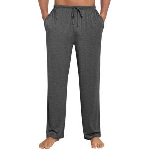 image:imageSWOMOG Mens Modal Pajama Pants Soft Lounge Pants Sleep Pj Bottoms with Button Fly amp Drawstring amp PocketsDeep Grey