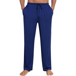 image:imageSWOMOG Mens Modal Pajama Pants Soft Lounge Pants Sleep Pj Bottoms with Button Fly amp Drawstring amp PocketsNavy Blue