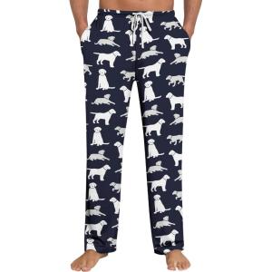 image:imageSWOMOG Mens Modal Pajama Pants Soft Lounge Pants Sleep Pj Bottoms with Button Fly amp Drawstring amp PocketsNavy Blue Dogs