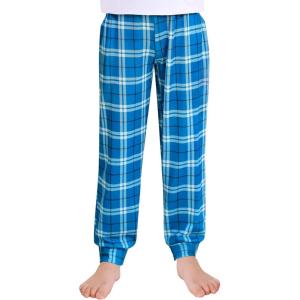 image:imageSWOMOG Unisex Kids Plaid Pajama pants for Boys amp Girls Comfy Sleepwear Bottoms Lounge Jogger PJ Pants with PocketsCyan Blue