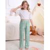 image:imageSWOMOG Girls Comfy Pajama Pants UltraSoft Long Lounge Pj Bottoms with Pockets for Lounge SleepoversBlue Daisy