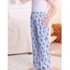 image:imageSWOMOG Girls Comfy Pajama Pants UltraSoft Long Lounge Pj Bottoms with Pockets for Lounge SleepoversBlue Money