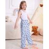 image:imageSWOMOG Girls Comfy Pajama Pants UltraSoft Long Lounge Pj Bottoms with Pockets for Lounge SleepoversBlue Money