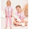 image:imageSWOMOG Kids Silky Satin Pajamas Set Girls Boys ButtonDown Sleepwear Short Sleeve 2 Piece PJs Sets Lounge SetsZ  Pink 3pcs