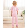 image:imageSWOMOG Kids Silky Satin Pajamas Set Girls Boys ButtonDown Sleepwear Short Sleeve 2 Piece PJs Sets Lounge SetsZ  Pink 3pcs
