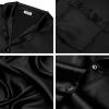 image:imageSWOMOG Men Pajamas Matching Pajamas Set Silk Satin Pj Long Sleeve Button Down Sleepwear 2 Pcs LoungewearBlack