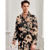 image:imageSWOMOG Men Pajamas Matching Pajamas Set Silk Satin Pj Long Sleeve Button Down Sleepwear 2 Pcs LoungewearBlack Dragon