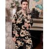 image:imageSWOMOG Men Pajamas Matching Pajamas Set Silk Satin Pj Long Sleeve Button Down Sleepwear 2 Pcs LoungewearBlack Dragon