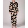image:imageSWOMOG Men Pajamas Matching Pajamas Set Silk Satin Pj Long Sleeve Button Down Sleepwear 2 Pcs LoungewearBlack Dragon