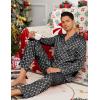 image:imageSWOMOG Men Pajamas Matching Pajamas Set Silk Satin Pj Long Sleeve Button Down Sleepwear 2 Pcs LoungewearBlack Floral