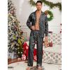 image:imageSWOMOG Men Pajamas Matching Pajamas Set Silk Satin Pj Long Sleeve Button Down Sleepwear 2 Pcs LoungewearBlack Floral