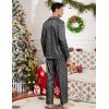 image:imageSWOMOG Men Pajamas Matching Pajamas Set Silk Satin Pj Long Sleeve Button Down Sleepwear 2 Pcs LoungewearBlack Floral
