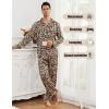 image:imageSWOMOG Men Pajamas Matching Pajamas Set Silk Satin Pj Long Sleeve Button Down Sleepwear 2 Pcs LoungewearLeopard Print