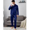 image:imageSWOMOG Men Pajamas Matching Pajamas Set Silk Satin Pj Long Sleeve Button Down Sleepwear 2 Pcs LoungewearNavy Blue