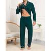image:imageSWOMOG Men Pajamas Sets Long Sleeve Modal Sleepwear TwoPiece Soft PJs Sets Loungewear with Long PantsChristmas Green