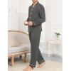 image:imageSWOMOG Men Pajamas Sets Long Sleeve Modal Sleepwear TwoPiece Soft PJs Sets Loungewear with Long PantsDark Gray