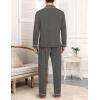 image:imageSWOMOG Men Pajamas Sets Long Sleeve Modal Sleepwear TwoPiece Soft PJs Sets Loungewear with Long PantsDark Gray
