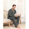 image:imageSWOMOG Men Pajamas Sets Long Sleeve Modal Sleepwear TwoPiece Soft PJs Sets Loungewear with Long PantsDark Gray