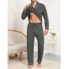 image:imageSWOMOG Men Pajamas Sets Long Sleeve Modal Sleepwear TwoPiece Soft PJs Sets Loungewear with Long PantsDark Gray