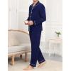 image:imageSWOMOG Men Pajamas Sets Long Sleeve Modal Sleepwear TwoPiece Soft PJs Sets Loungewear with Long PantsNavy Blue