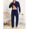 image:imageSWOMOG Men Pajamas Sets Long Sleeve Modal Sleepwear TwoPiece Soft PJs Sets Loungewear with Long PantsNavy Blue