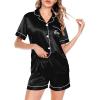 image:imageSWOMOG Satin Matching Pajamas Sets Couple Silk Button Down Nightwear Women amp Men Short Sleeve Sleepwear 2 Pieces LoungewearBe Everything