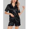 image:imageSWOMOG Satin Matching Pajamas Sets Couple Silk Button Down Nightwear Women amp Men Short Sleeve Sleepwear 2 Pieces LoungewearBlack