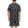 image:imageSWOMOG Satin Matching Pajamas Sets Couple Silk Button Down Nightwear Women amp Men Short Sleeve Sleepwear 2 Pieces LoungewearBlack Leopard