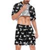 image:imageSWOMOG Satin Matching Pajamas Sets Couple Silk Button Down Nightwear Women amp Men Short Sleeve Sleepwear 2 Pieces LoungewearBlack Leopard