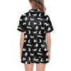 image:imageSWOMOG Satin Matching Pajamas Sets Couple Silk Button Down Nightwear Women amp Men Short Sleeve Sleepwear 2 Pieces LoungewearBlack Leopard