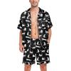 image:imageSWOMOG Satin Matching Pajamas Sets Couple Silk Button Down Nightwear Women amp Men Short Sleeve Sleepwear 2 Pieces LoungewearBlack Leopard