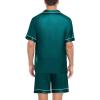 image:imageSWOMOG Satin Matching Pajamas Sets Couple Silk Button Down Nightwear Women amp Men Short Sleeve Sleepwear 2 Pieces LoungewearGreen