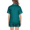 image:imageSWOMOG Satin Matching Pajamas Sets Couple Silk Button Down Nightwear Women amp Men Short Sleeve Sleepwear 2 Pieces LoungewearGreen