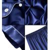 image:imageSWOMOG Satin Matching Pajamas Sets Couple Silk Button Down Nightwear Women amp Men Short Sleeve Sleepwear 2 Pieces LoungewearNavy Blue
