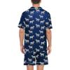 image:imageSWOMOG Satin Matching Pajamas Sets Couple Silk Button Down Nightwear Women amp Men Short Sleeve Sleepwear 2 Pieces LoungewearNavy Blue Zebra