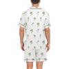 image:imageSWOMOG Satin Matching Pajamas Sets Couple Silk Button Down Nightwear Women amp Men Short Sleeve Sleepwear 2 Pieces LoungewearWhite Coconut Tree