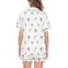 image:imageSWOMOG Satin Matching Pajamas Sets Couple Silk Button Down Nightwear Women amp Men Short Sleeve Sleepwear 2 Pieces LoungewearWhite Coconut Tree