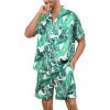 image:imageSWOMOG Satin Matching Pajamas Sets Couple Silk Button Down Nightwear Women amp Men Short Sleeve Sleepwear 2 Pieces LoungewearWhite Leaves