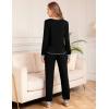 image:imageSWOMOG Womens Pajamas Set Long Sleeve Sleepwear with Long Pants Soft Modal Loungewear Pj Set0black
