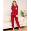 image:imageSWOMOG Womens Pajamas Set Long Sleeve Sleepwear with Long Pants Soft Modal Loungewear Pj Set0red