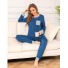 image:imageSWOMOG Womens Pajamas Set Long Sleeve Sleepwear with Long Pants Soft Modal Loungewear Pj SetBlue
