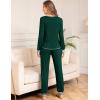 image:imageSWOMOG Womens Pajamas Set Long Sleeve Sleepwear with Long Pants Soft Modal Loungewear Pj SetGreen