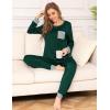 image:imageSWOMOG Womens Pajamas Set Long Sleeve Sleepwear with Long Pants Soft Modal Loungewear Pj SetGreen