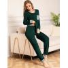 image:imageSWOMOG Womens Pajamas Set Long Sleeve Sleepwear with Long Pants Soft Modal Loungewear Pj SetGreen