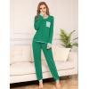 image:imageSWOMOG Womens Pajamas Set Long Sleeve Sleepwear with Long Pants Soft Modal Loungewear Pj SetLight Green