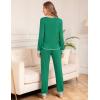 image:imageSWOMOG Womens Pajamas Set Long Sleeve Sleepwear with Long Pants Soft Modal Loungewear Pj SetLight Green
