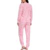 image:imageSWOMOG Womens Pajamas Set Long Sleeve Sleepwear with Long Pants Soft Modal Loungewear Pj SetPink Leopard