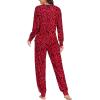 image:imageSWOMOG Womens Pajamas Set Long Sleeve Sleepwear with Long Pants Soft Modal Loungewear Pj SetRed Leopard