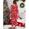 image:imageSWOMOG Womens Pajamas Set Long Sleeve Sleepwear with Long Pants Soft Modal Loungewear Pj SetRed Snowman